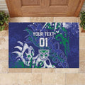 Personalized New Zealand Warriors Rugby Rubber Doormat Urban Street Graffiti Style - Distressed Splatter Elements