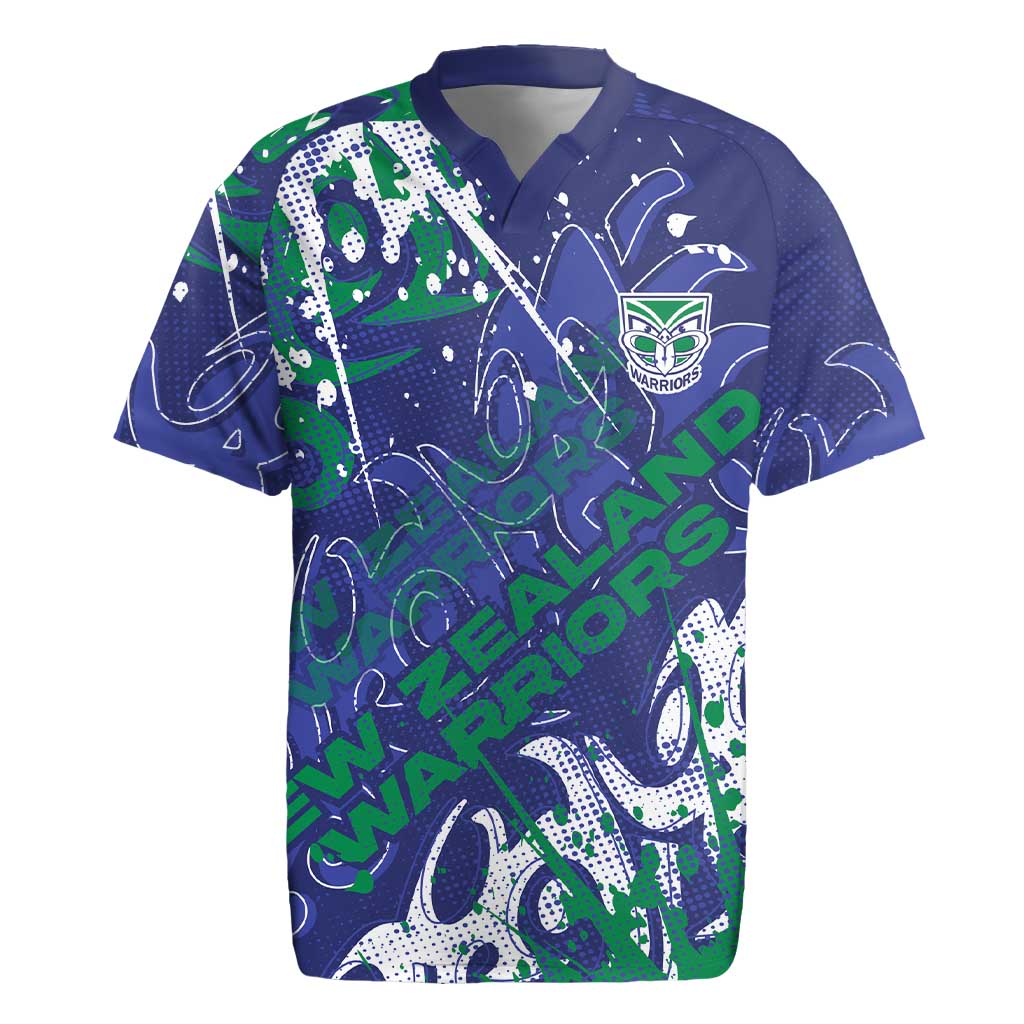 Personalized New Zealand Warriors Rugby Rugby Jersey Urban Street Graffiti Style - Distressed Splatter Elements