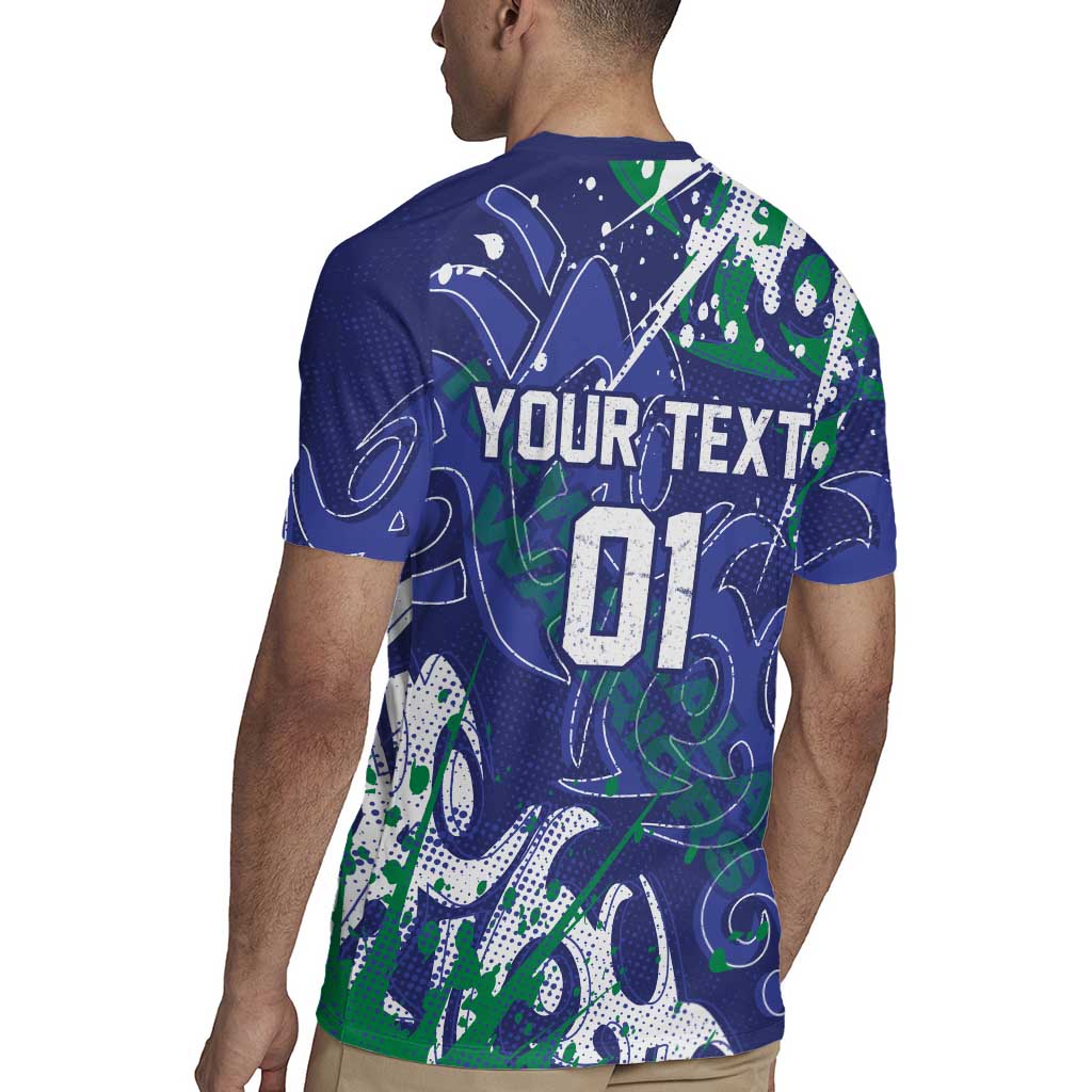 Personalized New Zealand Warriors Rugby Rugby Jersey Urban Street Graffiti Style - Distressed Splatter Elements