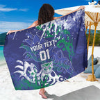 Personalized New Zealand Warriors Rugby Sarong Urban Street Graffiti Style - Distressed Splatter Elements