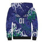 Personalized New Zealand Warriors Rugby Sherpa Hoodie Urban Street Graffiti Style - Distressed Splatter Elements