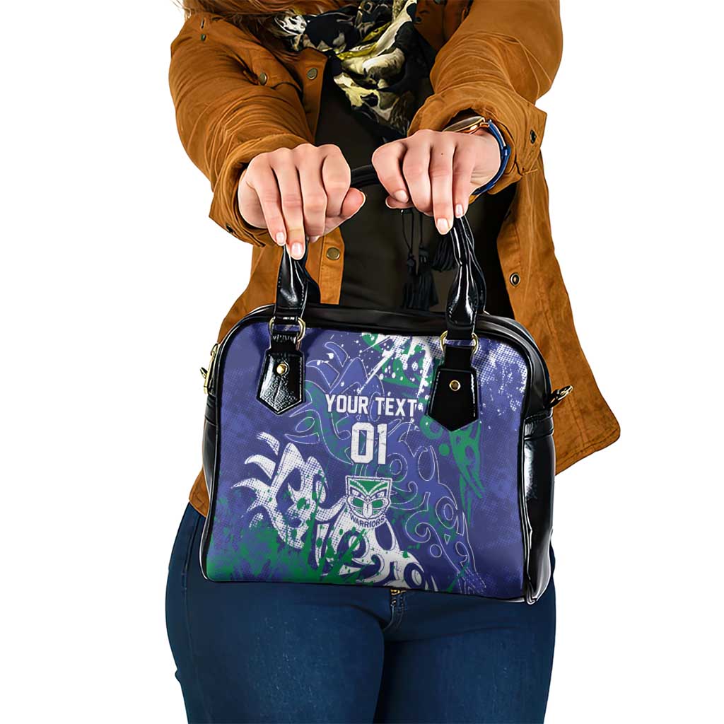 Personalized New Zealand Warriors Rugby Shoulder Handbag Urban Street Graffiti Style - Distressed Splatter Elements