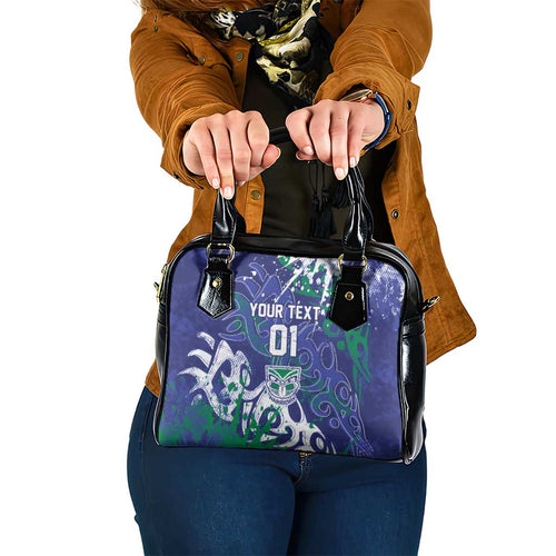 Personalized New Zealand Warriors Rugby Shoulder Handbag Urban Street Graffiti Style - Distressed Splatter Elements
