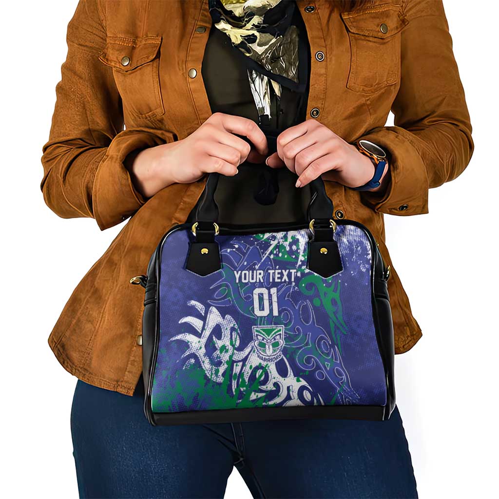 Personalized New Zealand Warriors Rugby Shoulder Handbag Urban Street Graffiti Style - Distressed Splatter Elements