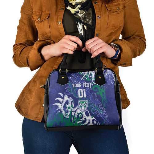 Personalized New Zealand Warriors Rugby Shoulder Handbag Urban Street Graffiti Style - Distressed Splatter Elements