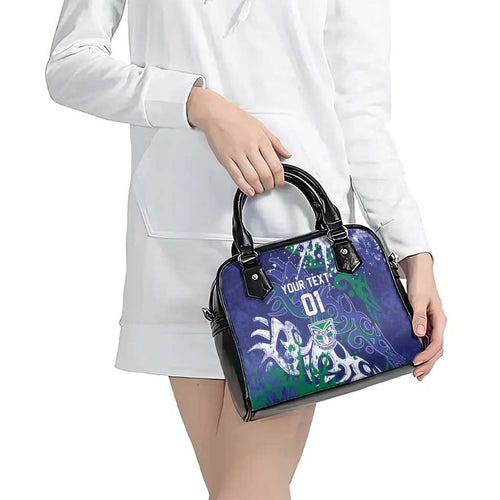 Personalized New Zealand Warriors Rugby Shoulder Handbag Urban Street Graffiti Style - Distressed Splatter Elements