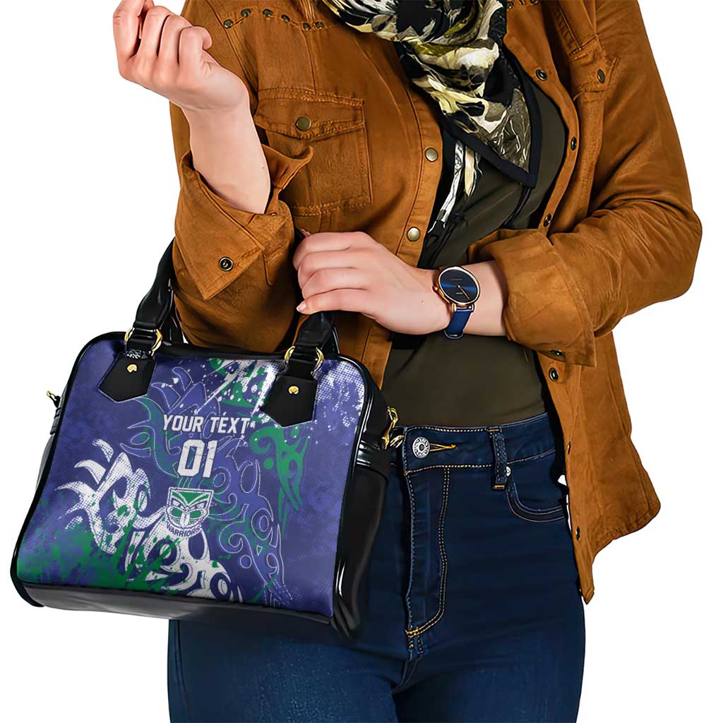 Personalized New Zealand Warriors Rugby Shoulder Handbag Urban Street Graffiti Style - Distressed Splatter Elements