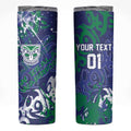 Personalized New Zealand Warriors Rugby Skinny Tumbler Urban Street Graffiti Style - Distressed Splatter Elements