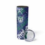 Personalized New Zealand Warriors Rugby Skinny Tumbler Urban Street Graffiti Style - Distressed Splatter Elements