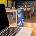 Personalized New Zealand Warriors Rugby Skinny Tumbler Urban Street Graffiti Style - Distressed Splatter Elements