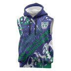 Personalized New Zealand Warriors Rugby Sleeveless Hoodie Urban Street Graffiti Style - Distressed Splatter Elements