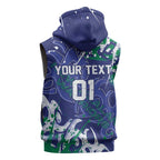 Personalized New Zealand Warriors Rugby Sleeveless Hoodie Urban Street Graffiti Style - Distressed Splatter Elements