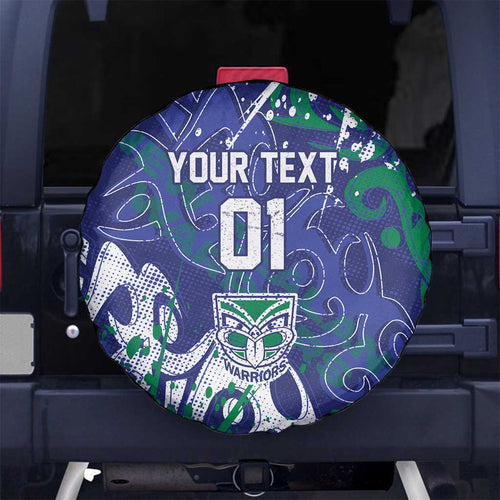Personalized New Zealand Warriors Rugby Spare Tire Cover Urban Street Graffiti Style - Distressed Splatter Elements