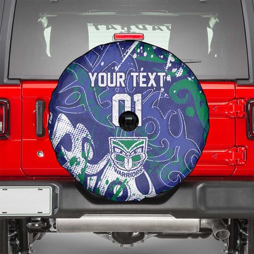 Personalized New Zealand Warriors Rugby Spare Tire Cover Urban Street Graffiti Style - Distressed Splatter Elements
