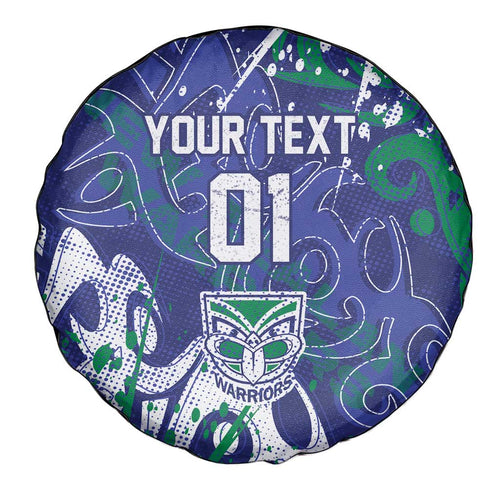 Personalized New Zealand Warriors Rugby Spare Tire Cover Urban Street Graffiti Style - Distressed Splatter Elements