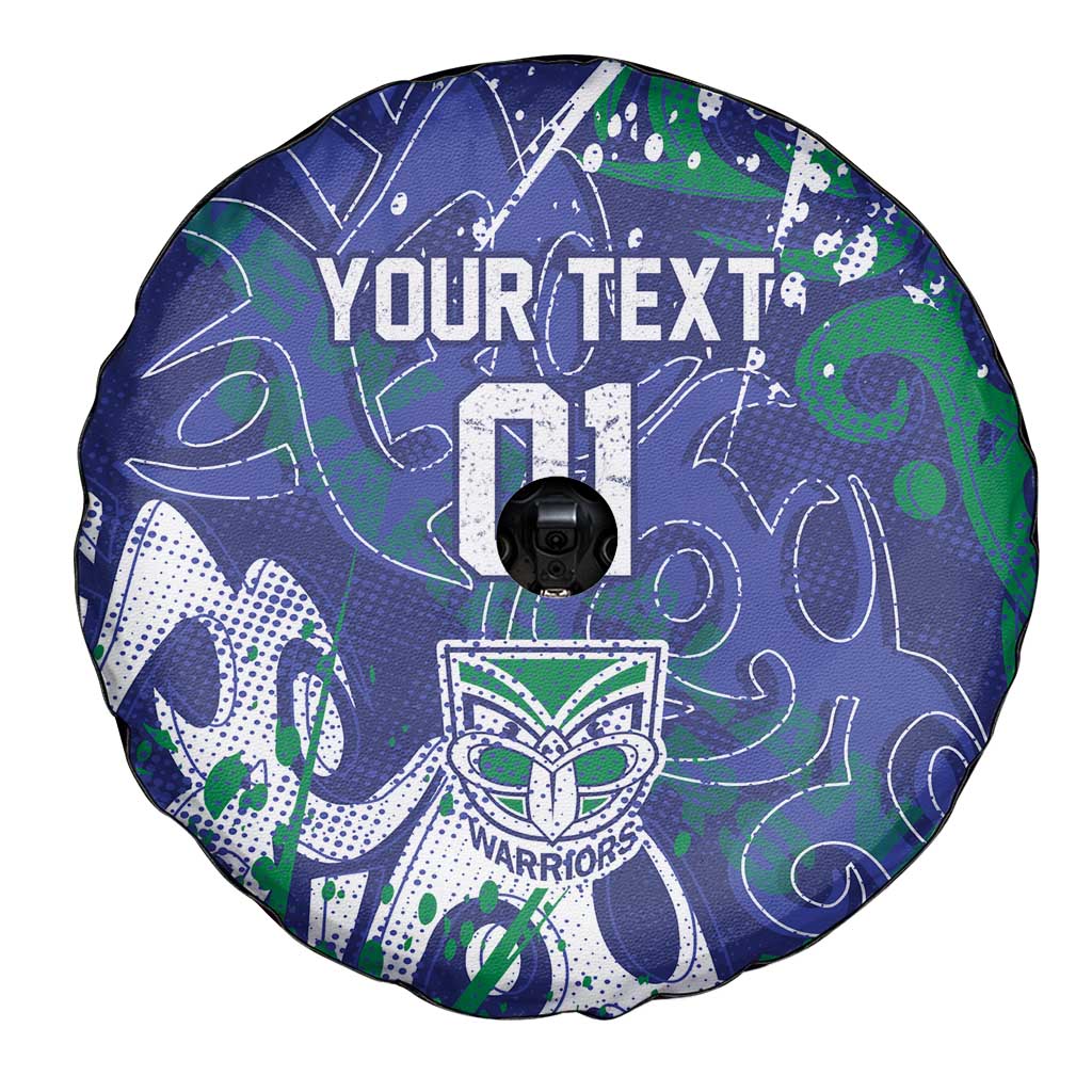 Personalized New Zealand Warriors Rugby Spare Tire Cover Urban Street Graffiti Style - Distressed Splatter Elements