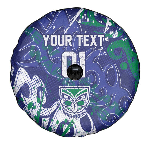 Personalized New Zealand Warriors Rugby Spare Tire Cover Urban Street Graffiti Style - Distressed Splatter Elements