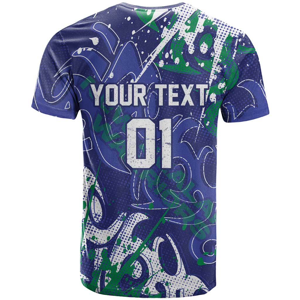 Personalized New Zealand Warriors Rugby T Shirt Urban Street Graffiti Style - Distressed Splatter Elements