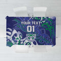 Personalized New Zealand Warriors Rugby Tablecloth Urban Street Graffiti Style - Distressed Splatter Elements