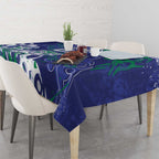 Personalized New Zealand Warriors Rugby Tablecloth Urban Street Graffiti Style - Distressed Splatter Elements