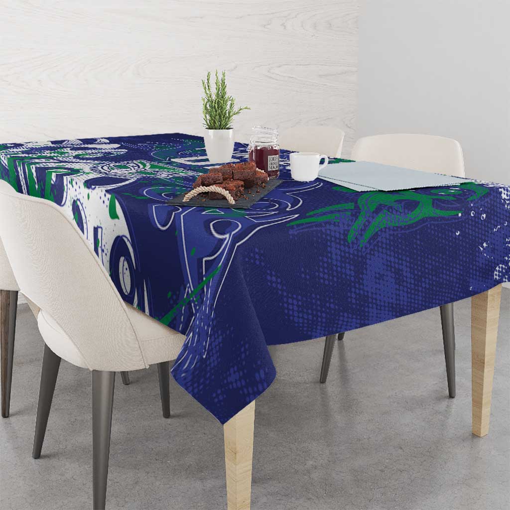 Personalized New Zealand Warriors Rugby Tablecloth Urban Street Graffiti Style - Distressed Splatter Elements