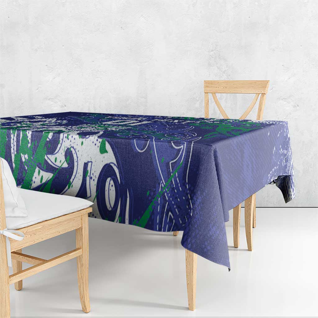 Personalized New Zealand Warriors Rugby Tablecloth Urban Street Graffiti Style - Distressed Splatter Elements