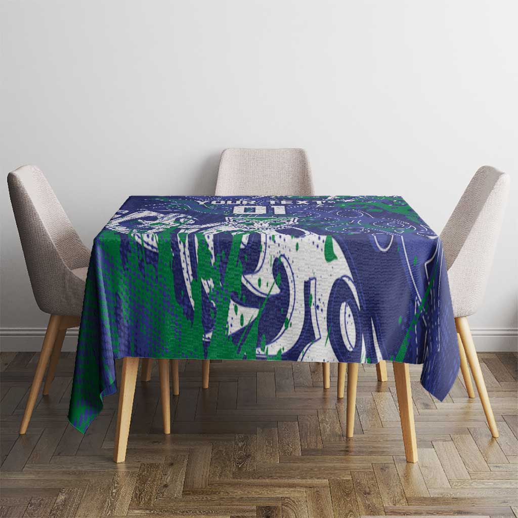 Personalized New Zealand Warriors Rugby Tablecloth Urban Street Graffiti Style - Distressed Splatter Elements