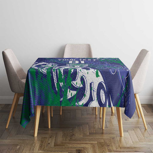 Personalized New Zealand Warriors Rugby Tablecloth Urban Street Graffiti Style - Distressed Splatter Elements