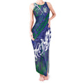 Personalized New Zealand Warriors Rugby Tank Maxi Dress Urban Street Graffiti Style - Distressed Splatter Elements