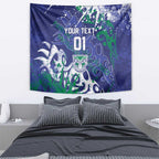 Personalized New Zealand Warriors Rugby Tapestry Urban Street Graffiti Style - Distressed Splatter Elements