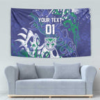 Personalized New Zealand Warriors Rugby Tapestry Urban Street Graffiti Style - Distressed Splatter Elements