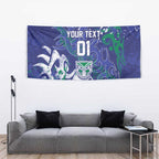 Personalized New Zealand Warriors Rugby Tapestry Urban Street Graffiti Style - Distressed Splatter Elements