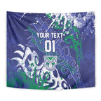 Personalized New Zealand Warriors Rugby Tapestry Urban Street Graffiti Style - Distressed Splatter Elements