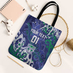 Personalized New Zealand Warriors Rugby Tote Bag Urban Street Graffiti Style - Distressed Splatter Elements