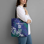 Personalized New Zealand Warriors Rugby Tote Bag Urban Street Graffiti Style - Distressed Splatter Elements