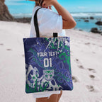 Personalized New Zealand Warriors Rugby Tote Bag Urban Street Graffiti Style - Distressed Splatter Elements