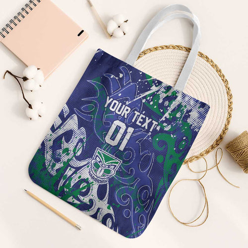Personalized New Zealand Warriors Rugby Tote Bag Urban Street Graffiti Style - Distressed Splatter Elements