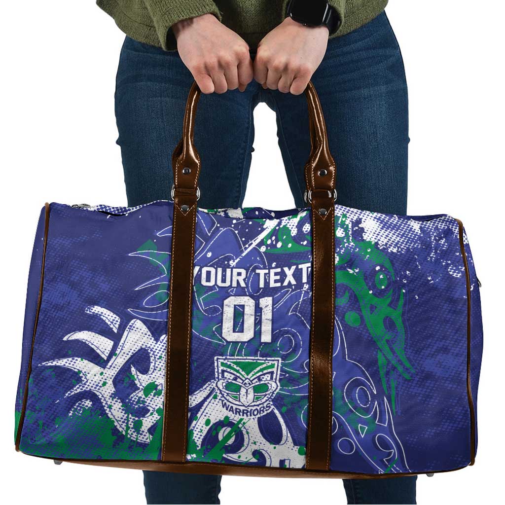 Personalized New Zealand Warriors Rugby Travel Bag Urban Street Graffiti Style - Distressed Splatter Elements