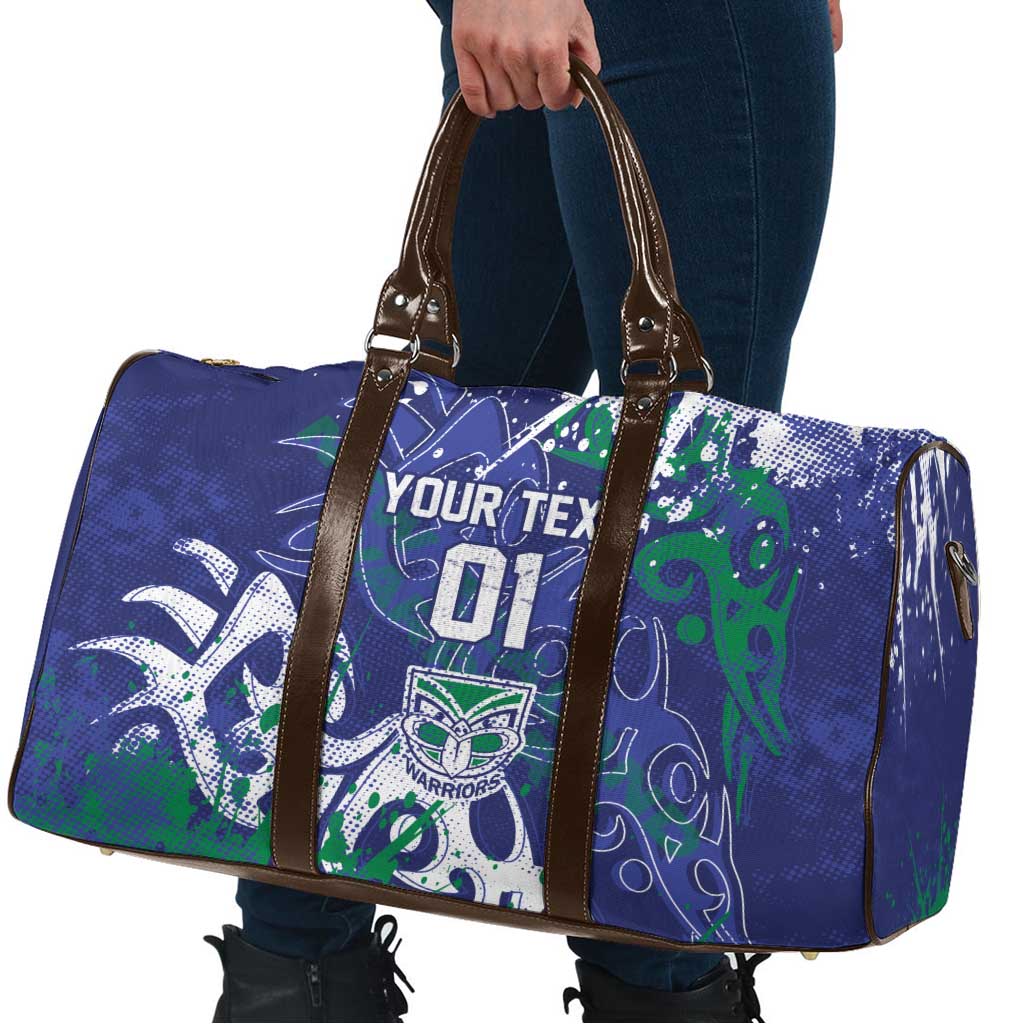 Personalized New Zealand Warriors Rugby Travel Bag Urban Street Graffiti Style - Distressed Splatter Elements