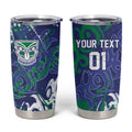 Personalized New Zealand Warriors Rugby Tumbler Cup Urban Street Graffiti Style - Distressed Splatter Elements