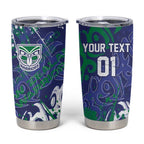 Personalized New Zealand Warriors Rugby Tumbler Cup Urban Street Graffiti Style - Distressed Splatter Elements