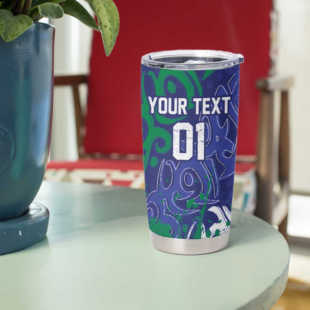 Personalized New Zealand Warriors Rugby Tumbler Cup Urban Street Graffiti Style - Distressed Splatter Elements