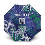 Personalized New Zealand Warriors Rugby Umbrella Urban Street Graffiti Style - Distressed Splatter Elements
