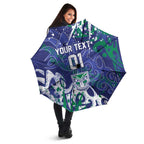 Personalized New Zealand Warriors Rugby Umbrella Urban Street Graffiti Style - Distressed Splatter Elements