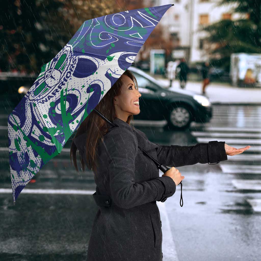 Personalized New Zealand Warriors Rugby Umbrella Urban Street Graffiti Style - Distressed Splatter Elements