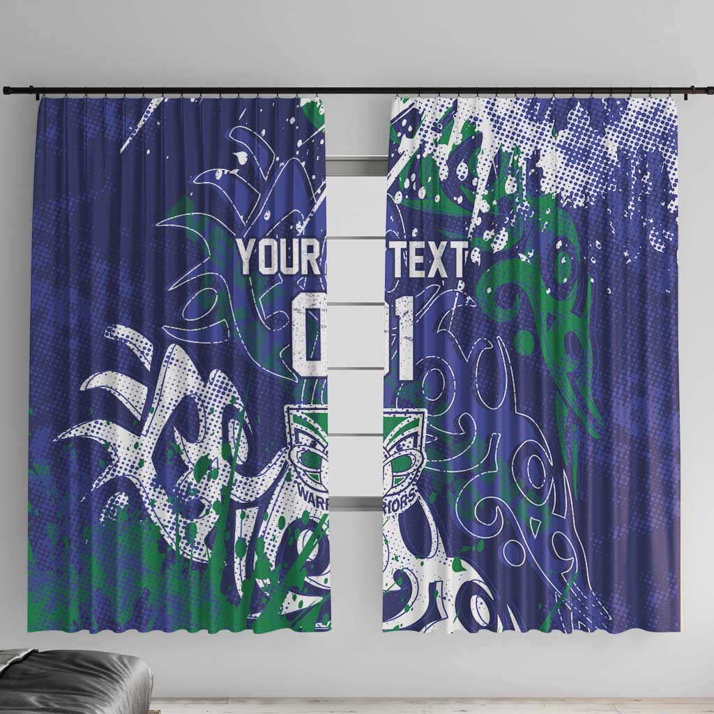 Personalized New Zealand Warriors Rugby Window Curtain Urban Street Graffiti Style - Distressed Splatter Elements