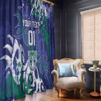 Personalized New Zealand Warriors Rugby Window Curtain Urban Street Graffiti Style - Distressed Splatter Elements