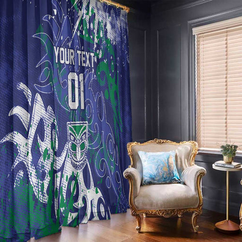 Personalized New Zealand Warriors Rugby Window Curtain Urban Street Graffiti Style - Distressed Splatter Elements