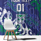 Personalized New Zealand Warriors Rugby Window Curtain Urban Street Graffiti Style - Distressed Splatter Elements