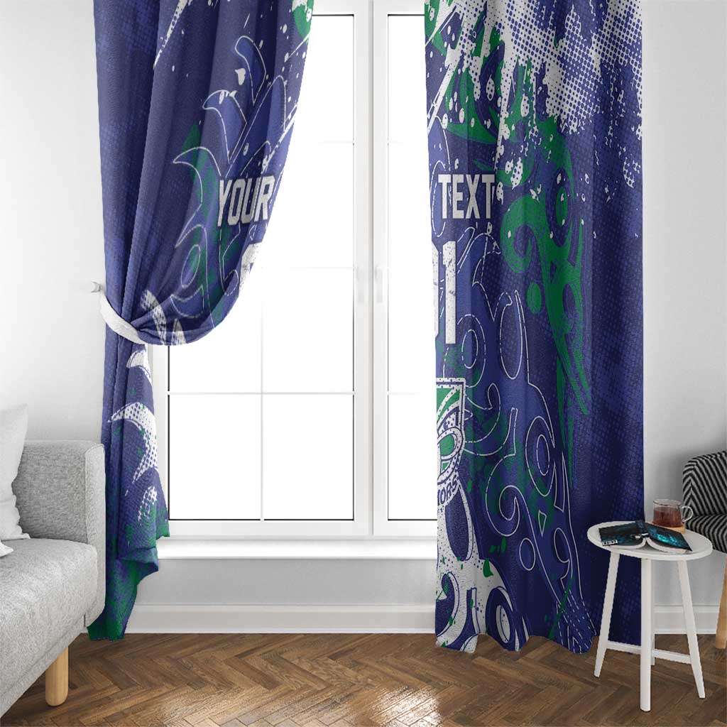 Personalized New Zealand Warriors Rugby Window Curtain Urban Street Graffiti Style - Distressed Splatter Elements